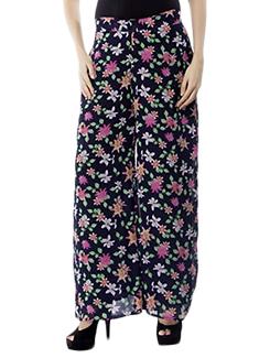 blue floral print georgette palazzo - 11461353 - Very Small Image - 1