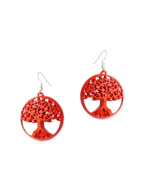 red metal drop earring - 11462376 - Very Small Image - 1