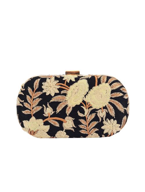 black suede embroidered clutch - 11462705 - Very Small Image - 1