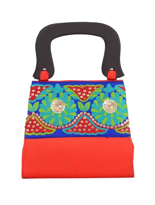 red silk embroidered clutch - 11462744 - Very Small Image - 1