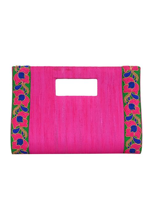 pink silk clutch - 11462751 - Very Small Image - 1