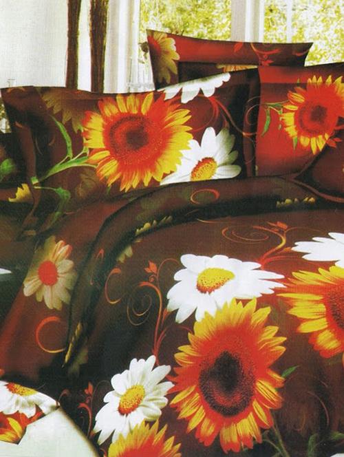 floral printed 3d double bed sheet set - 11463567 - Very Small Image - 1