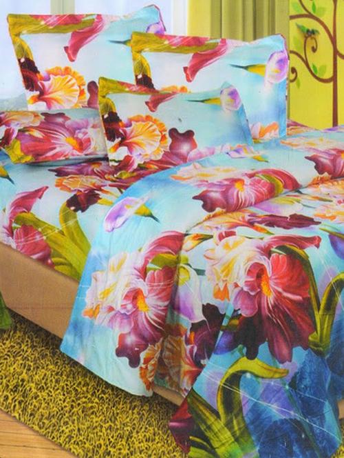 floral printed 3d double bed sheet set - 11463576 - Very Small Image - 1