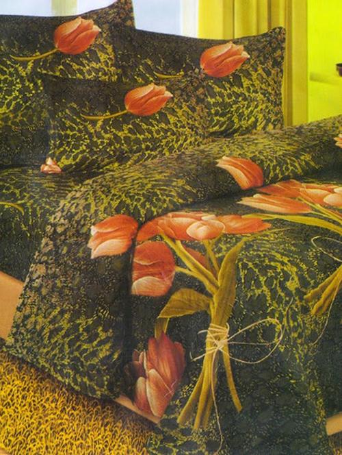 floral printed 3d double bed sheet set - 11463579 - Very Small Image - 1