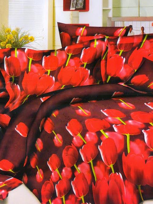 floral printed 3d double bed sheet set - 11463584 - Very Small Image - 1