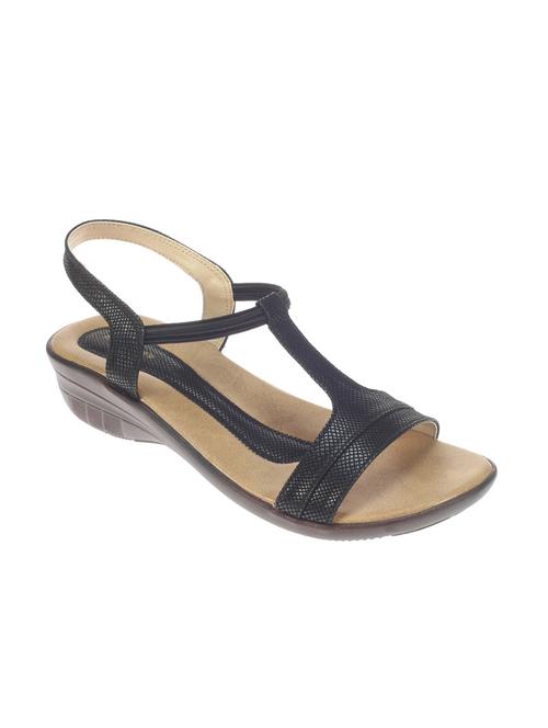 black leatherette back strap wedges - 11463741 - Very Small Image - 1