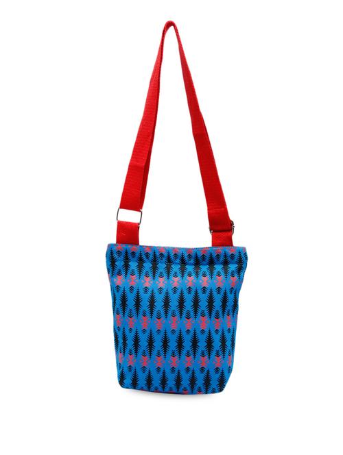 Printed Turquoise Canvas Mini Sling Bag - 1146477 - Very Small Image - 1