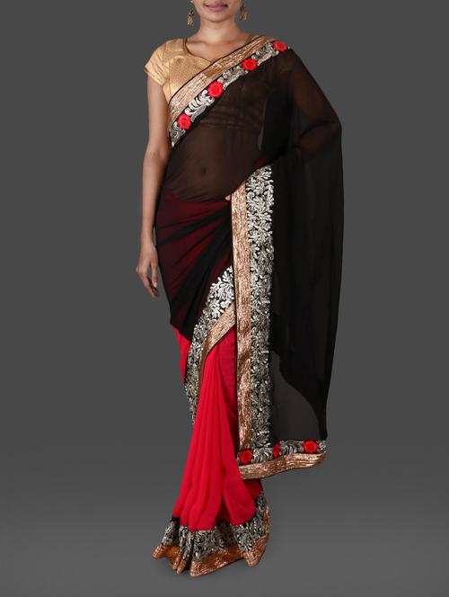 zari embroidered georgette saree - 1146514 - Very Small Image - 1