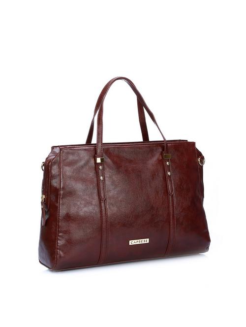 solid brown leatherette handbag - 11466916 - Very Small Image - 1
