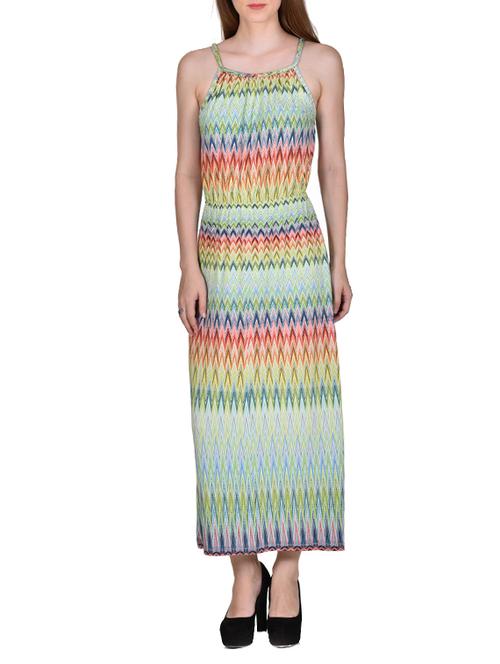 multi color, viscose maxi printed dress - 11467207 - Very Small Image - 1