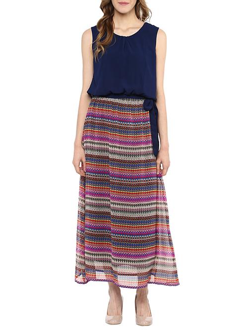 multicoloured printed georgette maxi dress - 11468026 - Very Small Image - 1
