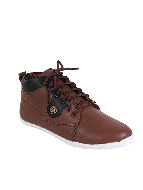 brown synthetic lace up sneakers - 11468169 - Very Small Image - 1