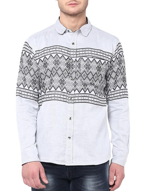 white black color, cotton printed casual shirt - 11468322 - Very Small Image - 1