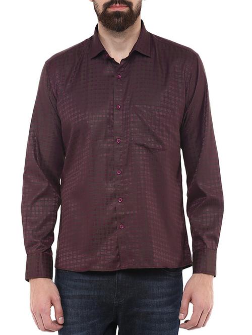 purple color, cotton casual shirt - 11468343 - Very Small Image - 1