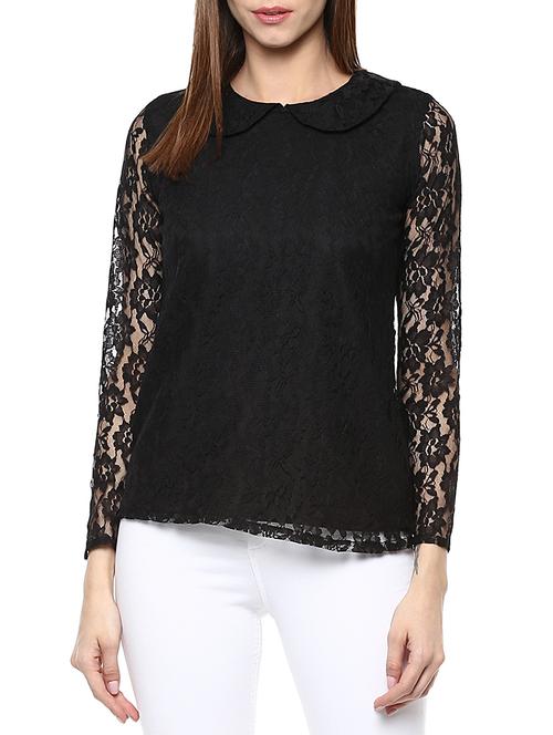 solid black lace top - 11468526 - Very Small Image - 1