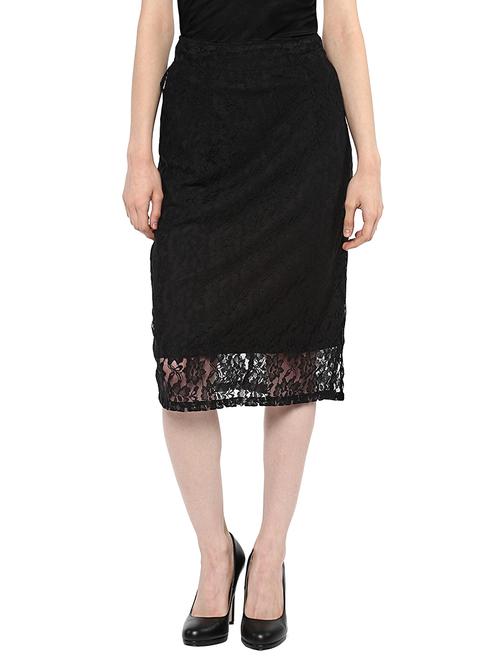 solid black lace skirt - 11470505 - Very Small Image - 1