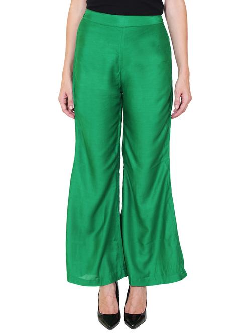 solid green rayon palazzo - 11470847 - Very Small Image - 1