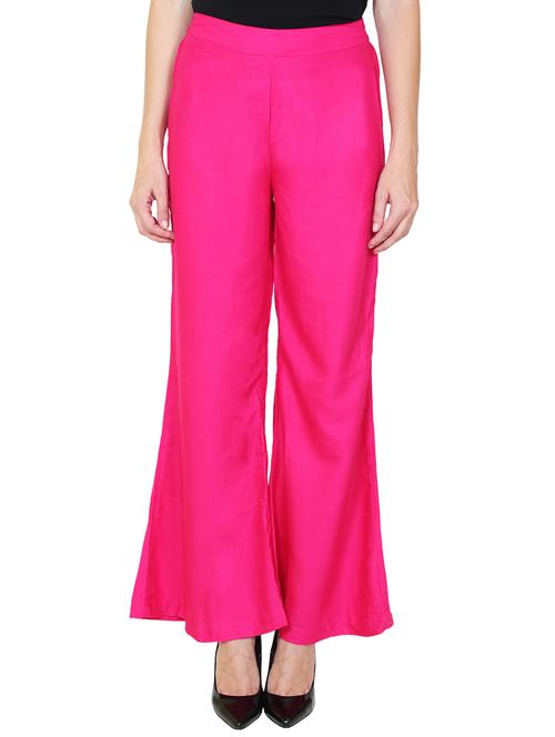 solid fuchsia rayon palazzo - 11470849 - Very Small Image - 1