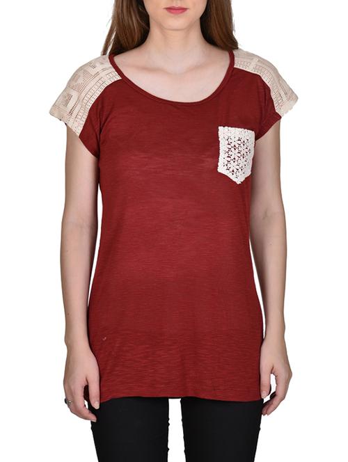 lace panel patch pocket detail top - 11470952 - Very Small Image - 1