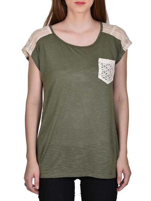 lace panel patch pocket detail top - 11470953 - Very Small Image - 1