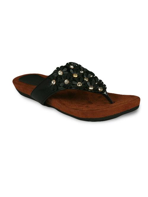 black leatherette embellished sandal - 11474494 - Very Small Image - 1