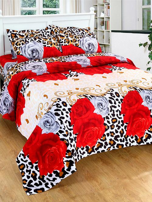 furhome printed double bed sheet with 2 pillow covers - 11477289 - Very Small Image - 1