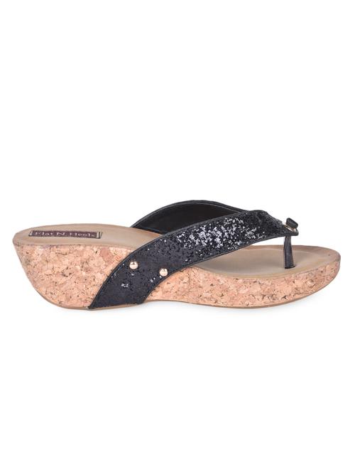 Black Bling Strap Platform Heel Sandals - 1147779 - Very Small Image - 1