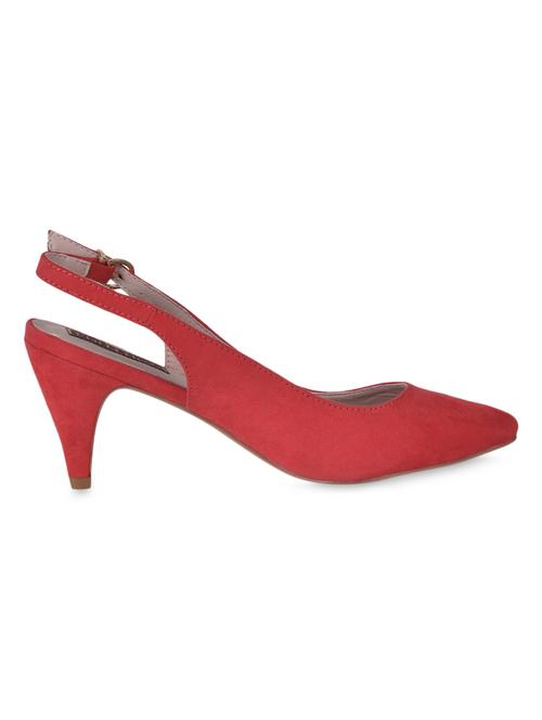 Buckle Lace Red Cone Heel Pumps - 1147797 - Very Small Image - 1