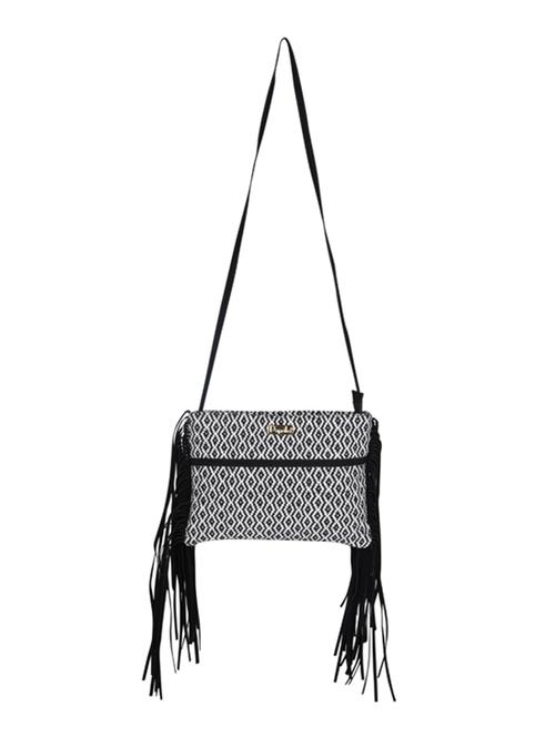 black fringed cotton sling bag - 11478152 - Very Small Image - 1