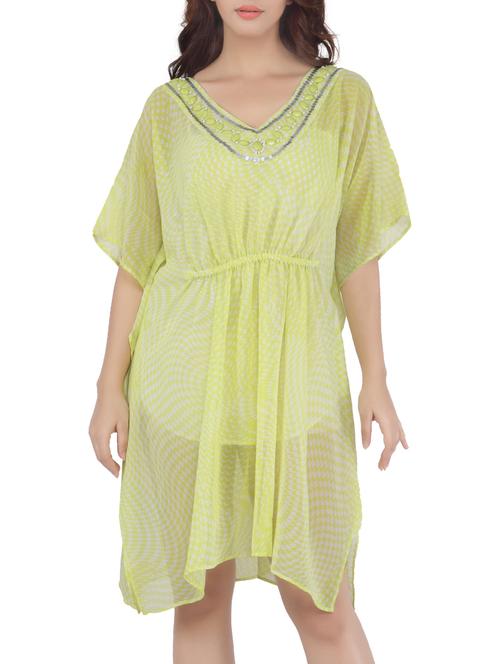 v neck sheer kaftan dress - 1147864 - Very Small Image - 1