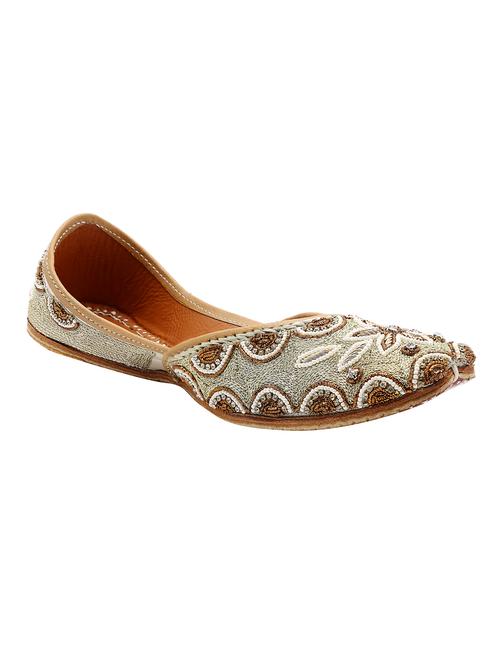 silver leather embellished mojaris - 11478725 - Very Small Image - 1
