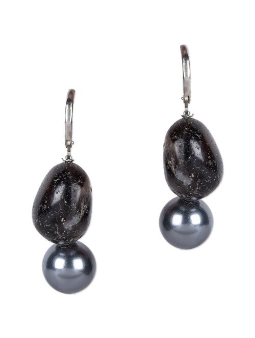 black beads metallic earrings - 1147956 - Very Small Image - 1