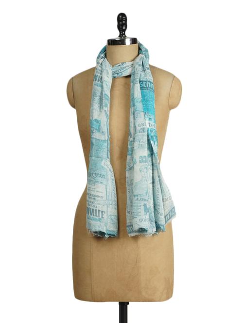 quotation printed wool blend scarf - 1148059 - Very Small Image - 1