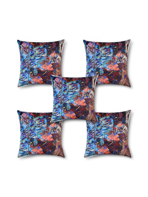 arty multi color cushion cover 16"x16" 5 pcs set - 11481581 - Very Small Image - 1
