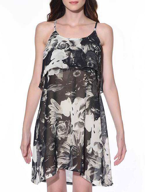 black georgette sheath dress - 11481735 - Very Small Image - 1