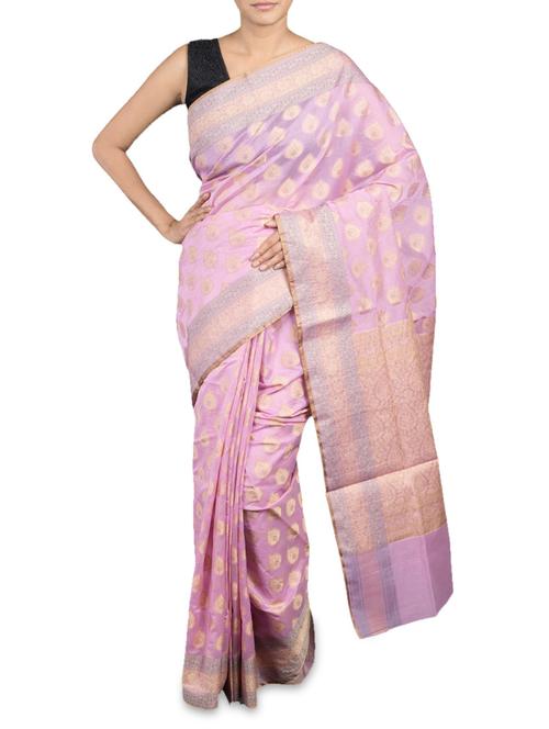 pink cotton banarasi saree - 1148481 - Very Small Image - 1