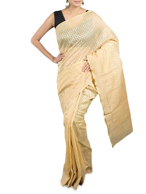 cream cotton saree - 1148602 - Very Small Image - 1