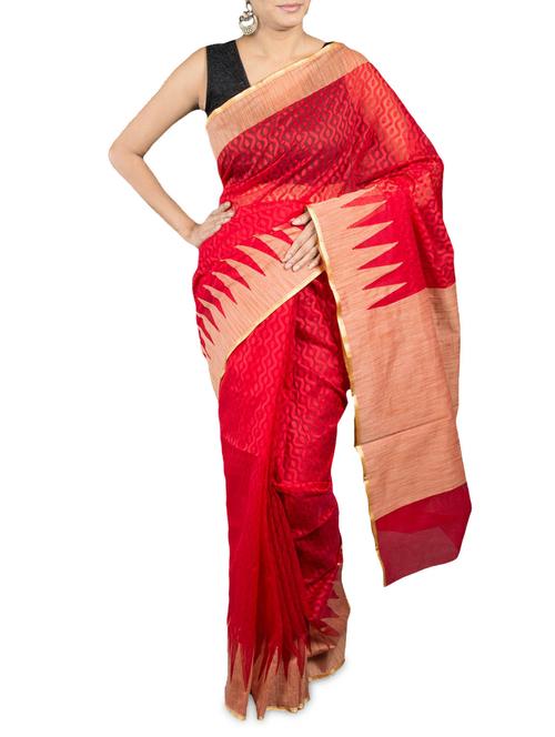 red cotton saree - 1148603 - Very Small Image - 1