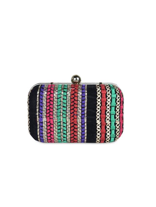 multi colour resham work box clutch - 1148656 - Very Small Image - 1
