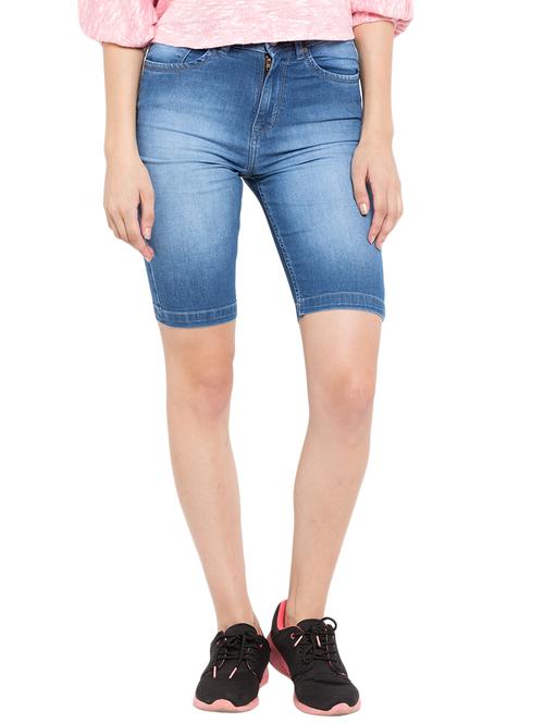 blue cotton denim shorts - 11488747 - Very Small Image - 1