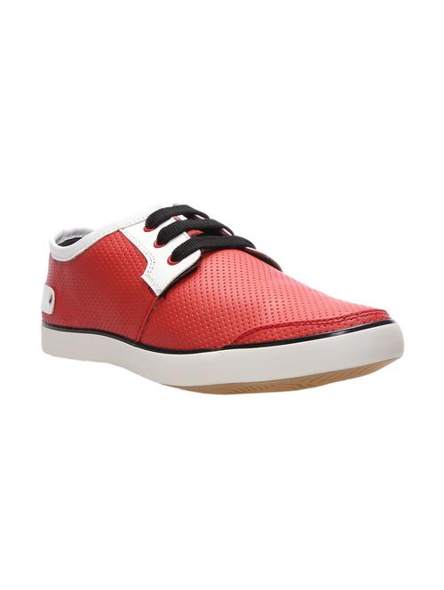 red nubuck lace up sneakers - 11489555 - Very Small Image - 1