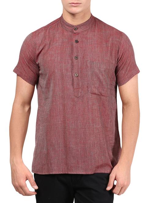 red cotton kurta - 11489577 - Very Small Image - 1