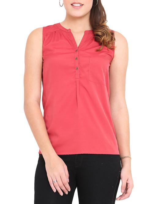 pink sleeveless v-neck top - 1149077 - Very Small Image - 1