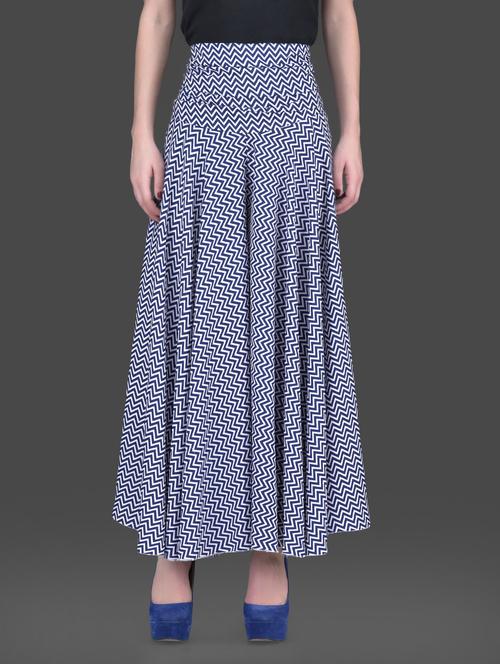 blue chevron printed palazzo - 1149091 - Very Small Image - 1