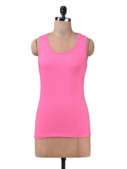 pink cotton lycra racerback top - 1149173 - Very Small Image - 1