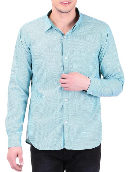 green cotton casual shirt - 11494073 - Very Small Image - 1