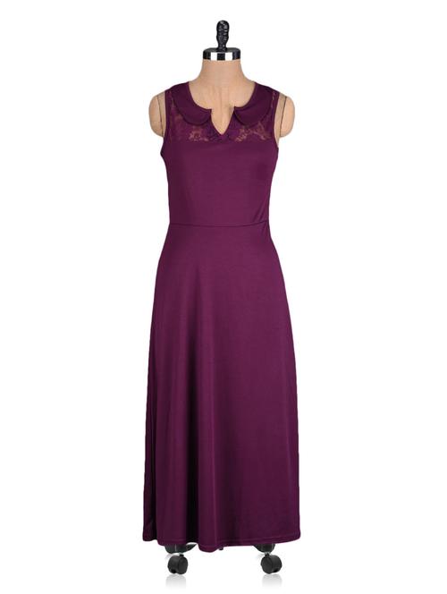 purple plain long dress - 1149438 - Very Small Image - 1
