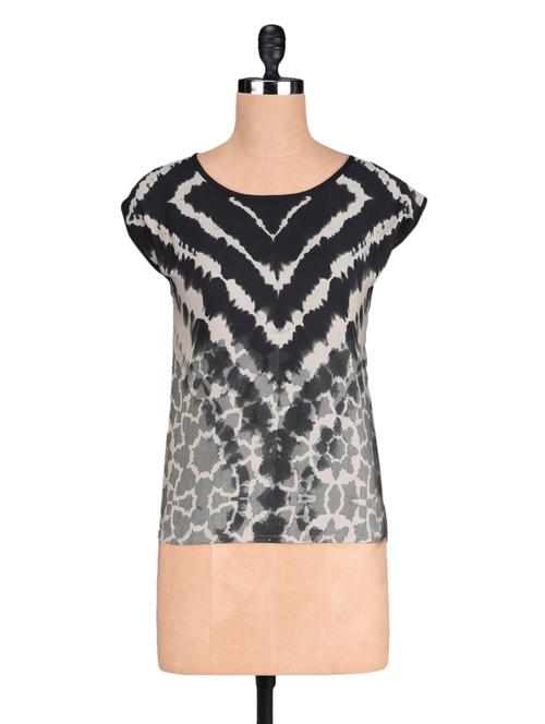 black tie dye printed top - 1149458 - Very Small Image - 1