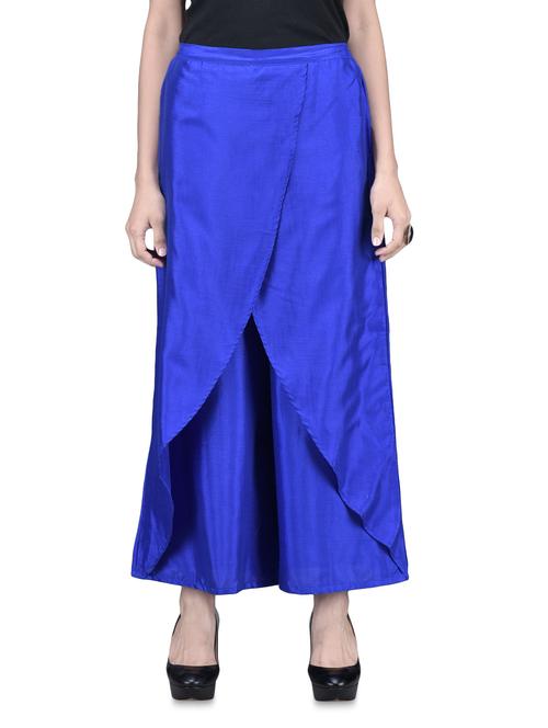 blue shantoon plain half wrap palazzo - 1149488 - Very Small Image - 1