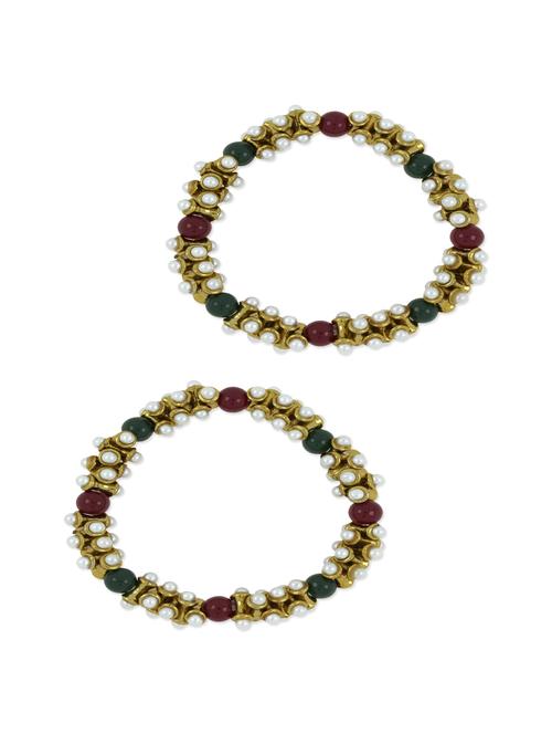 multi colored brass anklets and payal - 11495450 - Very Small Image - 1